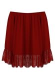 Wine Off The Shoulder Lace Border Blouse