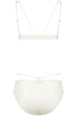 White Mesh Panel Strap Detail Lingerie Set 