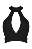 Black Keyhole Tie Back Crop Top