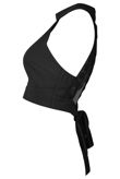 Black Keyhole Tie Back Crop Top