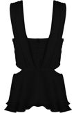 Black Chiffon Pleated Cut Out Tops