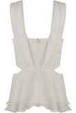 White Chiffon Pleated Cut Out Tops