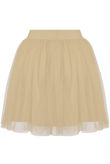 Cream Tulle Knee Length Skirts 