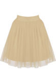 Cream Tulle Knee Length Skirts 