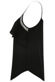 Black Netted Textured Layered Top