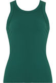 Dark Green Vertical Stripe Textured Vest
