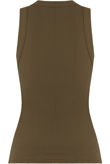 Khaki Vertical Stripe Textured Vest