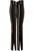 Black Stripe Crossover Front Cut Out Trousers
