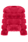 Fuchsia Layered Shaggy Faux Fur Coat