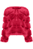 Fuchsia Layered Shaggy Faux Fur Coat