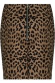 Brown Leopard Print Back Zip Up Skirt
