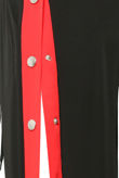 Black & Red Snap Buttoned Trouser