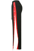 Black & Red Snap Buttoned Trouser