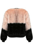 Rose Black Fur with Fleece Zip Up Jacket