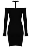 Black Choker Neck Jersey Bodycon Dress