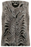 Grey Faux Fur Animal Print Gilet 