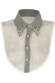 Tweed Gem Intricate Bib Collar With Mesh Body