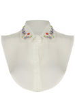 Cream Multicolour Stone Detail Bib Collar