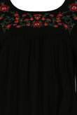 Black Floral Embroidered Shift Dress 