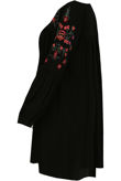 Black Floral Embroidered Shift Dress 