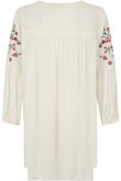 Cream Floral Embroidered Shift Dress 
