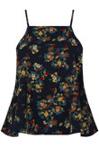 Blue Floral Printed Swing Cami