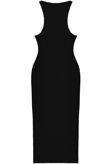 Black Cross Over Front Tie Up Shift Dress