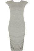 Grey Elasticated Jersey Midi Dress