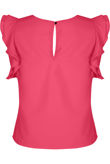 Fuschia Ruffle Cap Sleeved Top