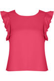 Fuschia Ruffle Cap Sleeved Top
