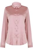 Rose Satin Front Button Up Shirt 