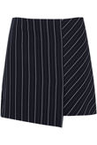Black Stripe Asymmetric Mini Skirt