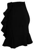 Black High Waist Ruffled Skirt