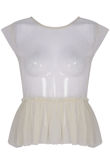 Sheer Tulle Top In Cream