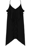 Black Frilled Open Back Shift Dress