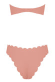 Scallop Edge Bandeau Bikini In Rose 
