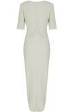 White Cross Over Pleated Midi Dress