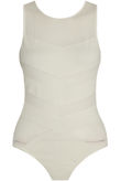 White Netted Sleeveless Bodysuit