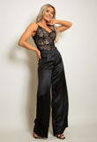Black Contrast Lace Bodysuit
