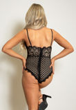 Black Contrast Lace Bodysuit