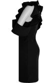 Black Frilled Side Cut Out Bodycon Dress 