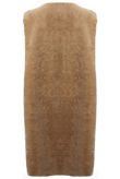 Beige Soft Fur Longline Gilet