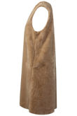 Beige Soft Fur Longline Gilet
