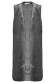 Grey Soft Fur Longline Gilet