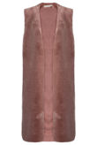 Rose Soft Fur Longline Gilet