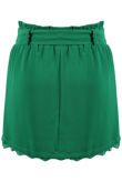 Green Ruched Tie Up Mini Skirt