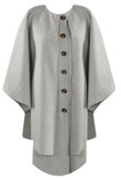 Caped Button Front Overcoat