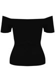 Black Ribbed Bardot Crop Top