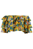 Yellow Floral Flowing Bardot Top