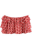 Red Printed Flowing Off The Shoulder Top